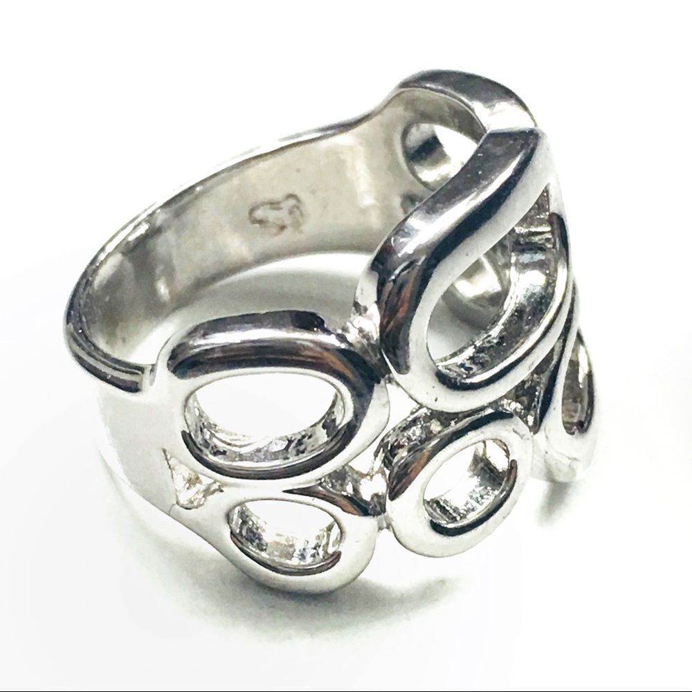 Lia Sophia “Structure” silver plated statement ring - Picture 3 of 8